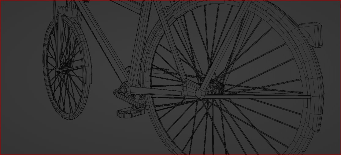 Lowpoly Bicycle with Basket Low-poly 3D model_15