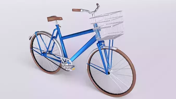Lowpoly Bicycle with Basket