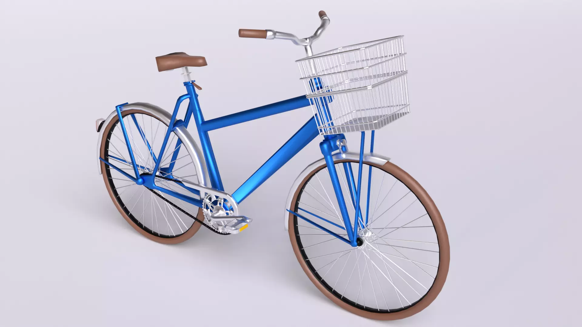 Lowpoly Bicycle with Basket Low-poly 3D model_0