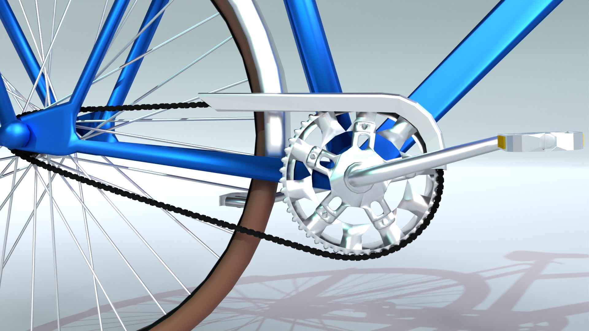 Lowpoly Bicycle with Basket Low-poly 3D model_4