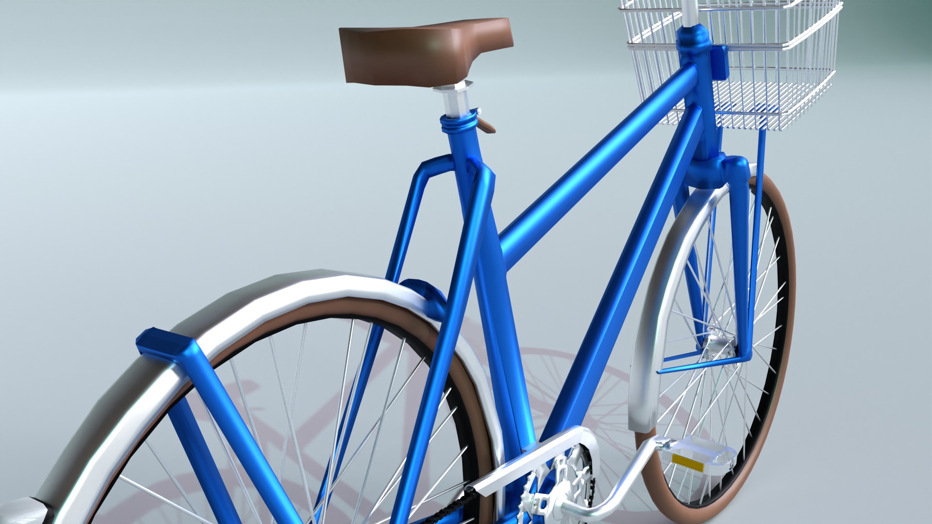 Lowpoly Bicycle with Basket Low-poly 3D model_3