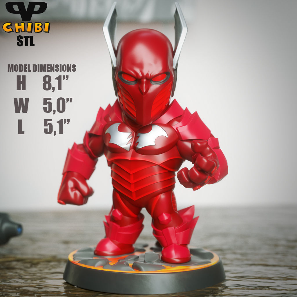 Red Death Chibi STL for 3D Printing ChibiSTL 3DXM 3D print model_5