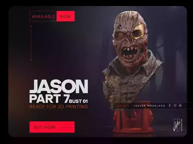 Jason Part 7 Bust01 3D print model