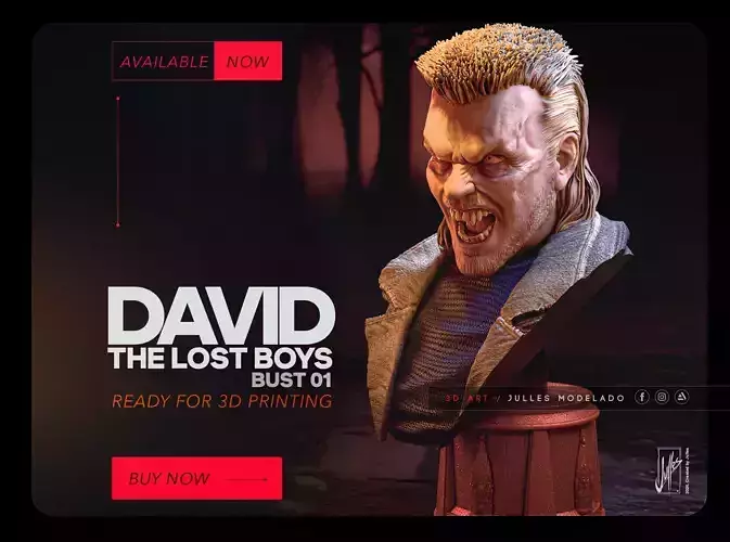 David the Lost Boys Bust01 3D print model