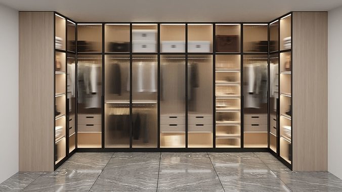 Detailed 3D Wardrobe Scene 3D model
