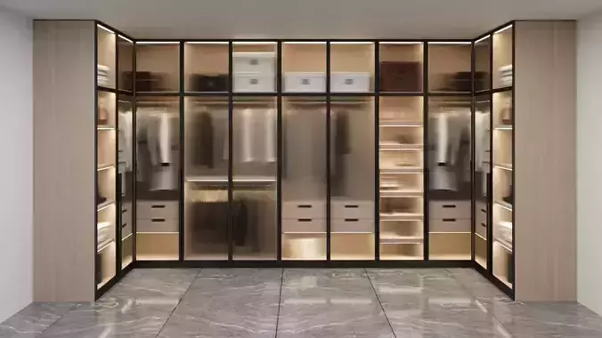 Detailed 3D Wardrobe Scene