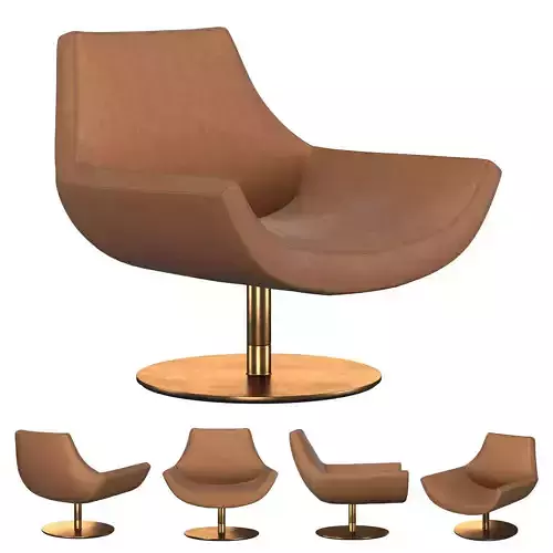 Lucio Leather Swivel Chair 3D model