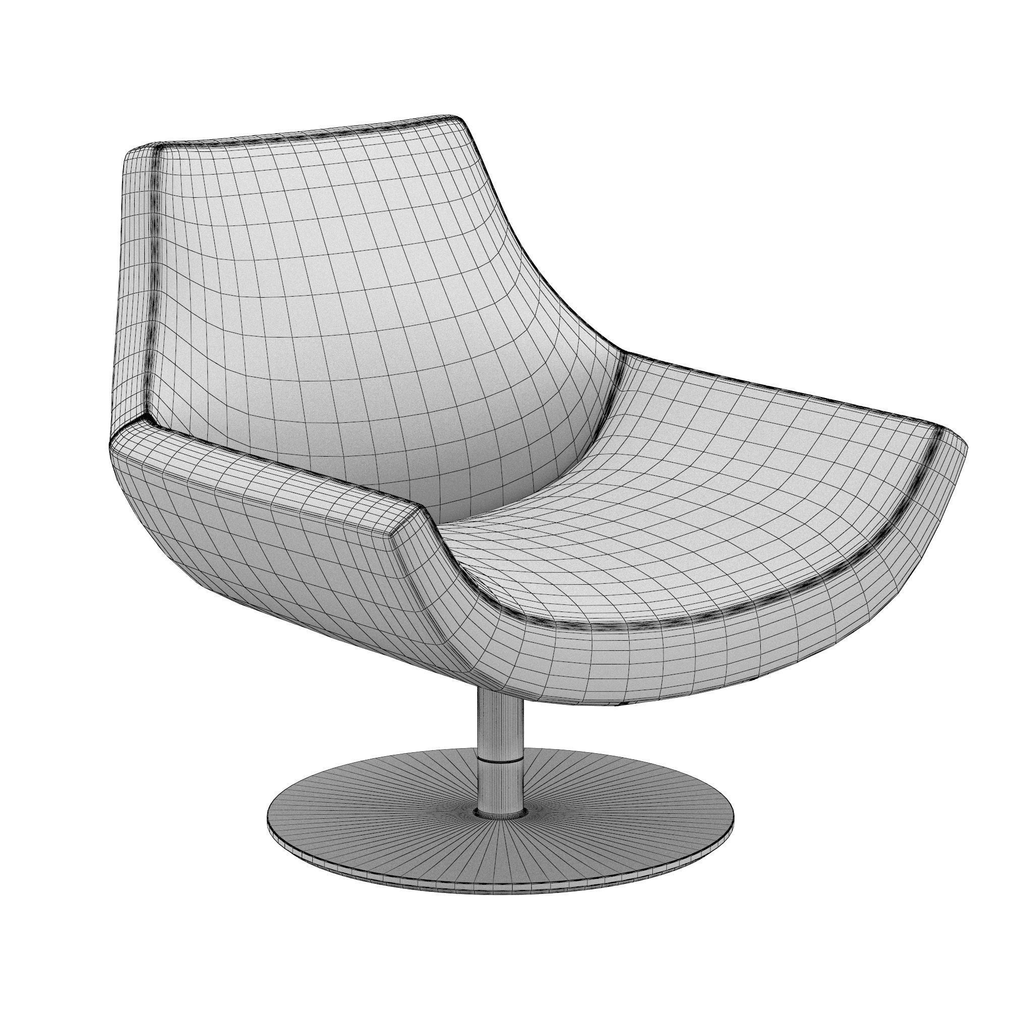 Lucio Leather Swivel Chair 3D model_6