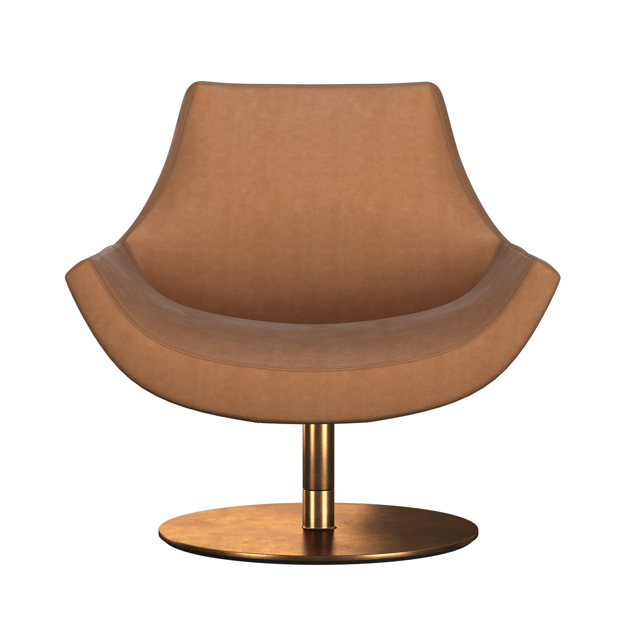 Lucio Leather Swivel Chair 3D model_2