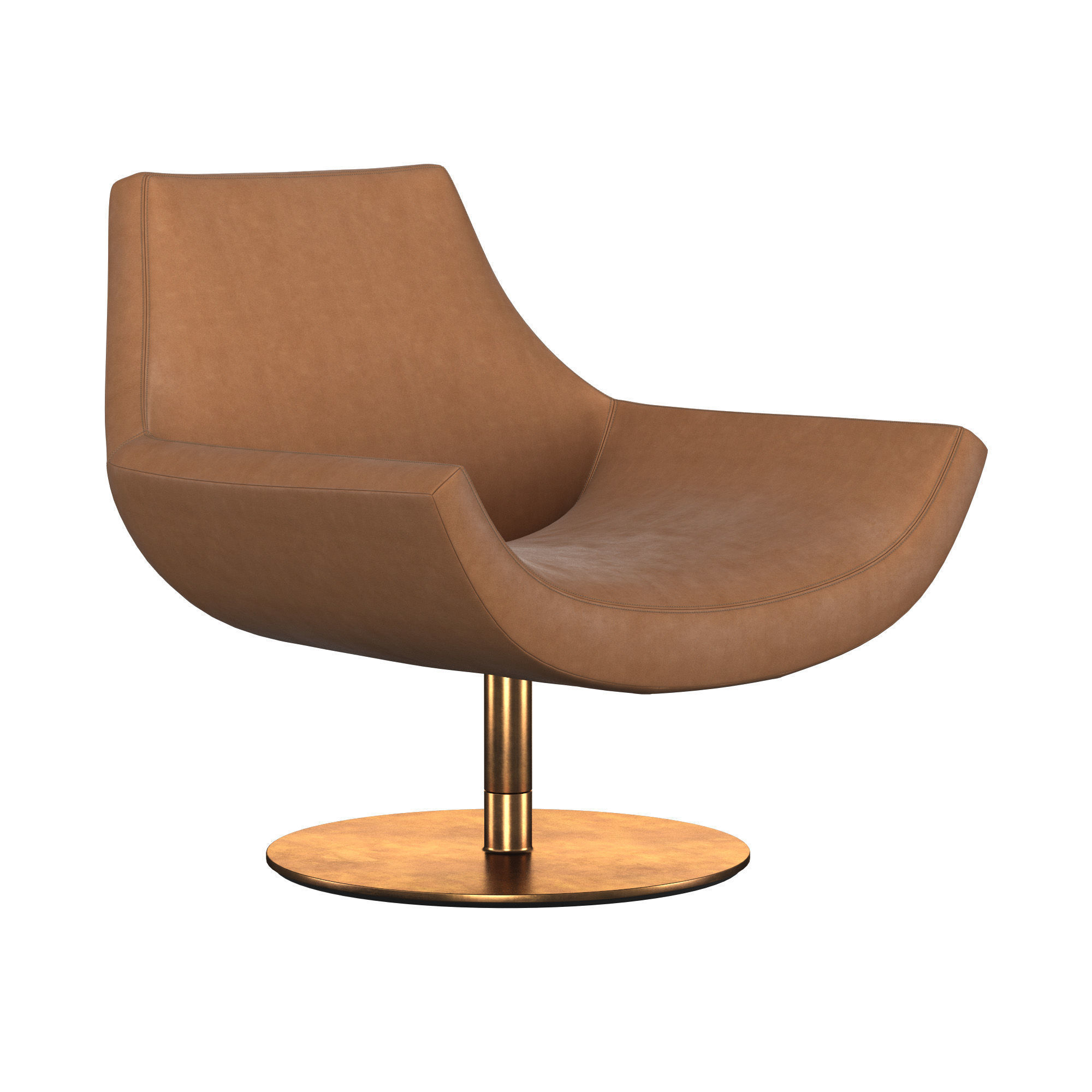 Lucio Leather Swivel Chair 3D model_1