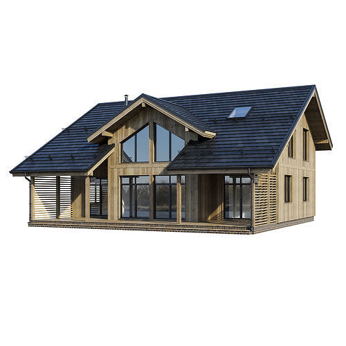 Modern house V102 3D model 2