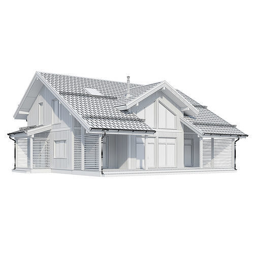 Modern house V102 3D model 5