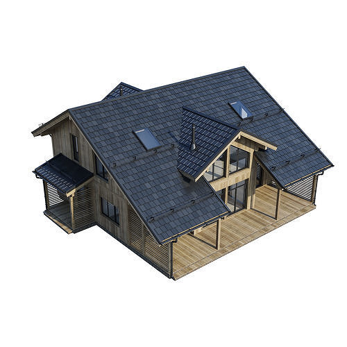 Modern house V102 3D model 4