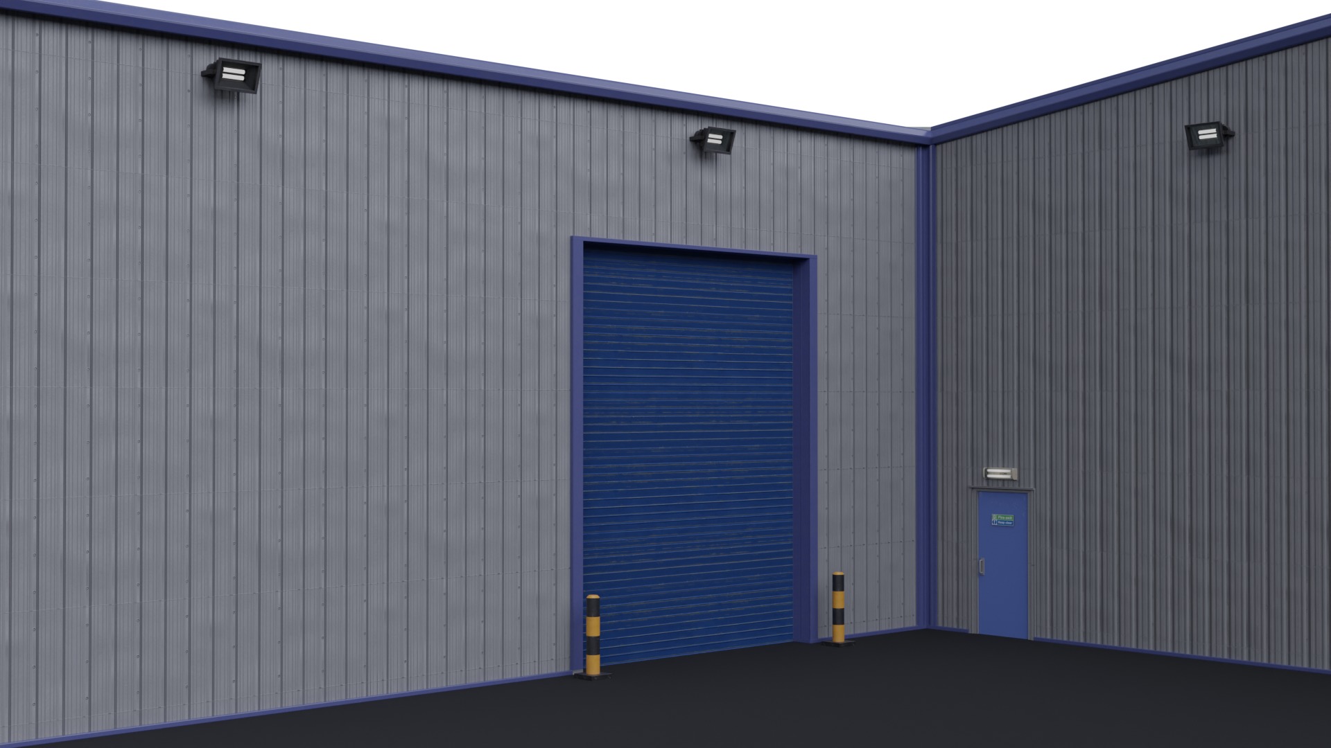 Warehouse 3 Low-poly 3D model_5