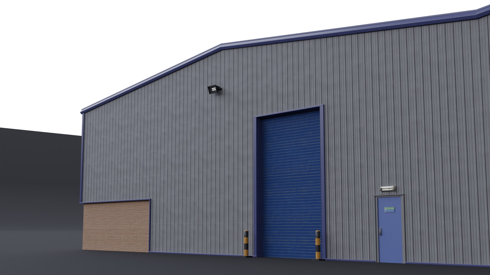 Warehouse 3 Low-poly 3D model_6