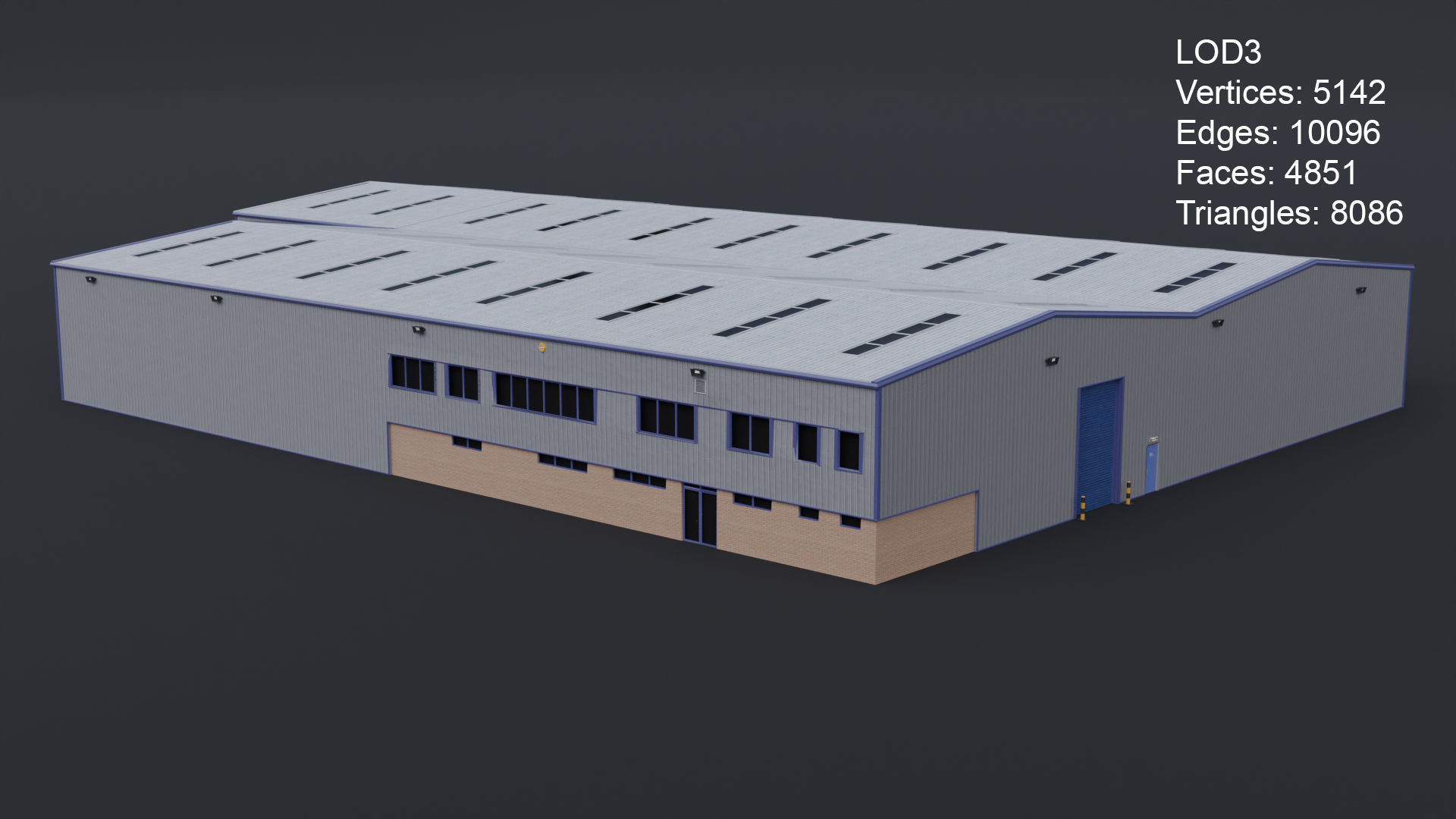 Warehouse 3 Low-poly 3D model_11