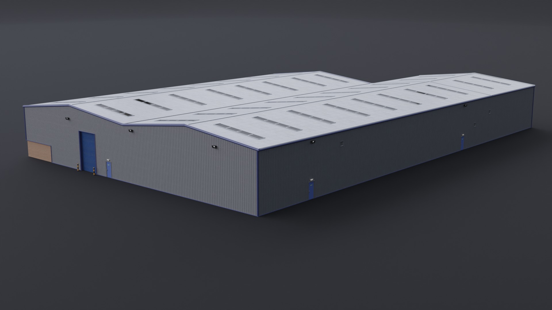 Warehouse 3 Low-poly 3D model_1