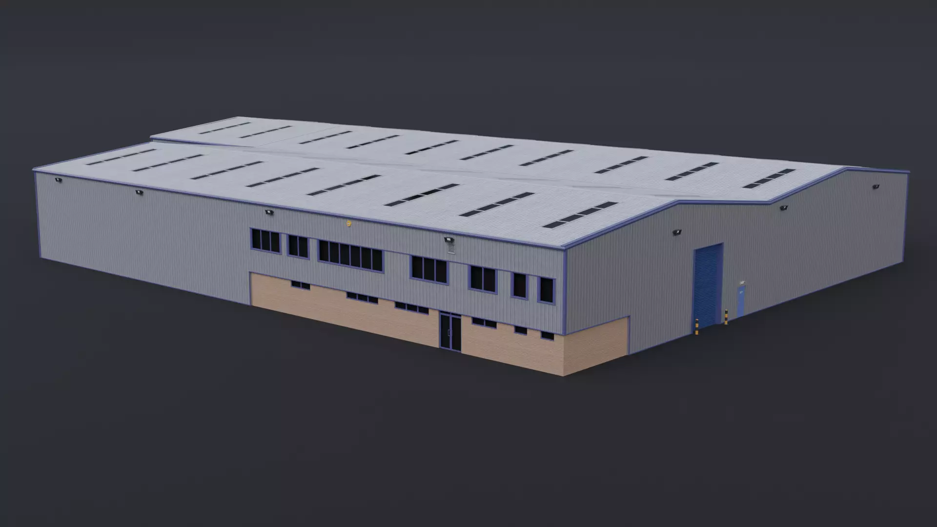 Warehouse 3 Low-poly 3D model_0