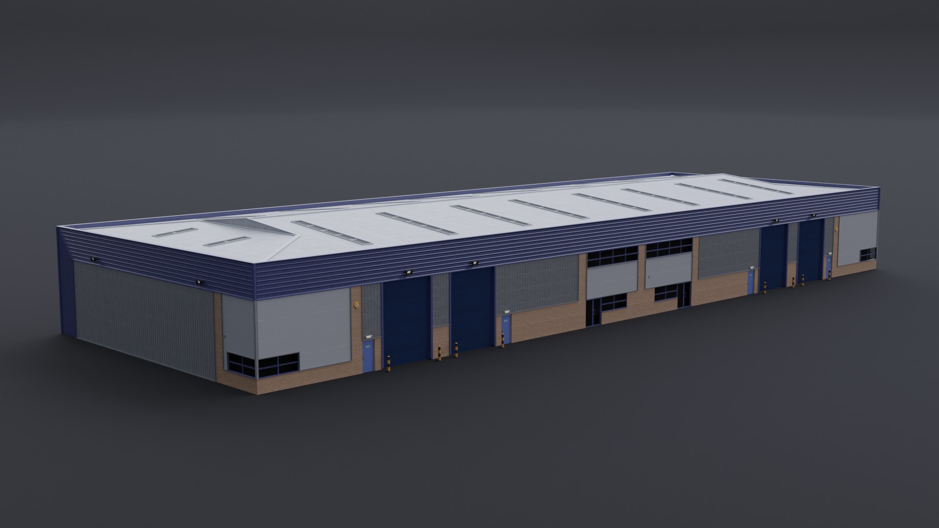 Warehouse 4 Low-poly 3D model_1