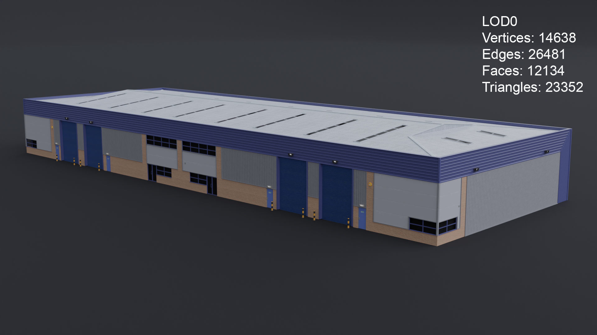 Warehouse 4 Low-poly 3D model_9