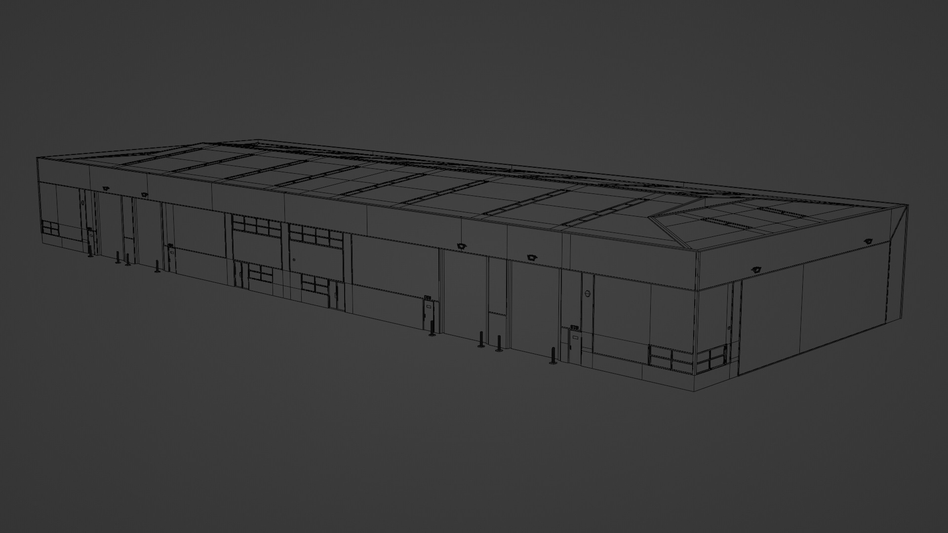Warehouse 4 Low-poly 3D model_6