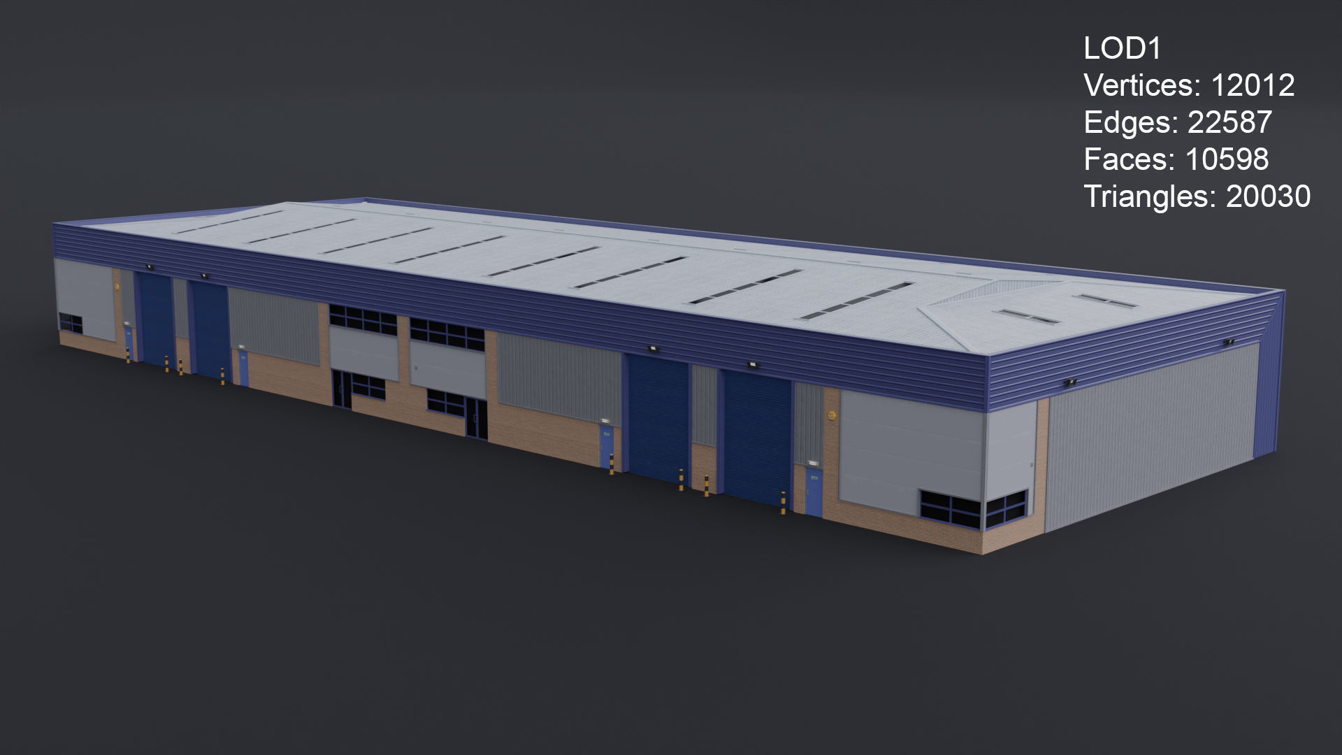 Warehouse 4 Low-poly 3D model_10