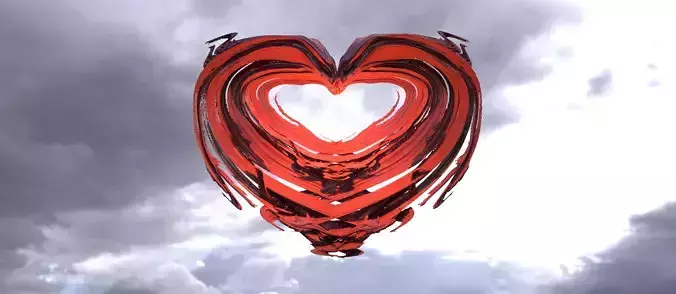 Heart paint sculpture 3