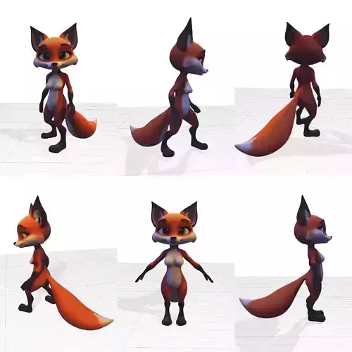 Vixen Charm Rigged 3D Fox Character 3D model