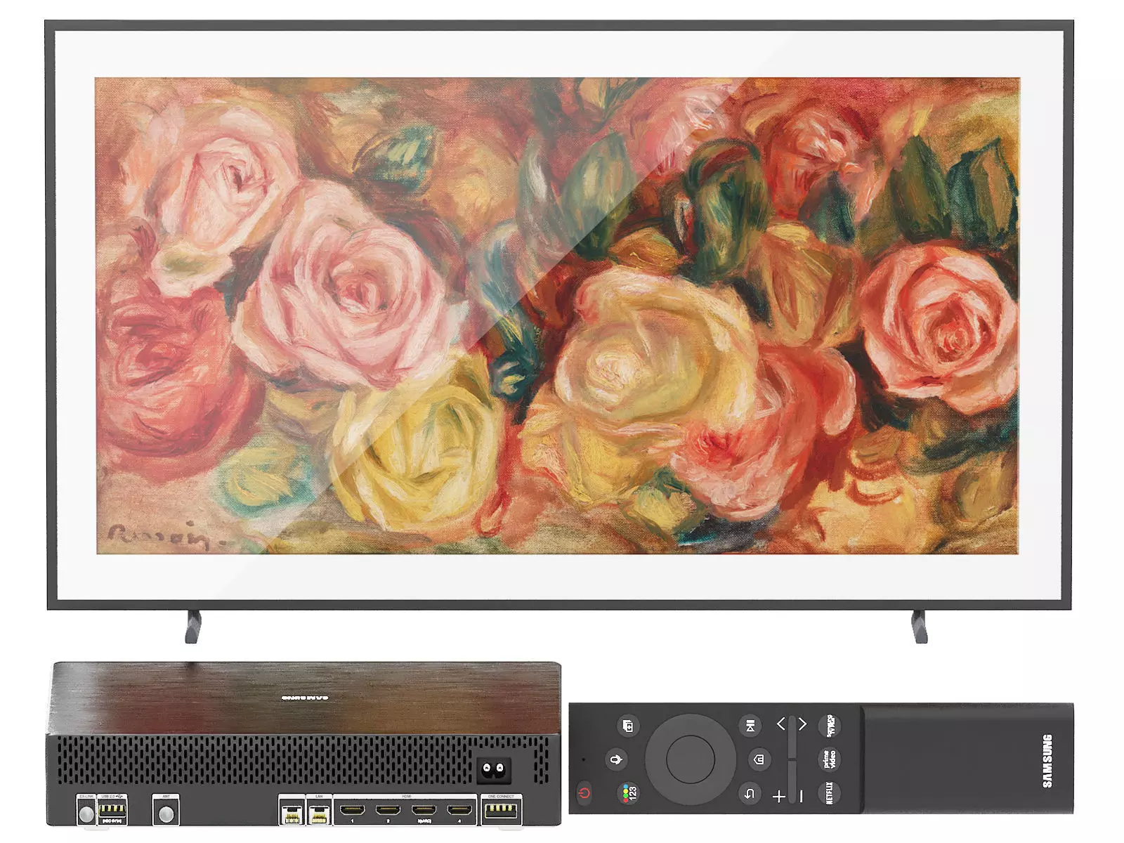 Samsung smart TV frame is03d with remote and connect box 3D model