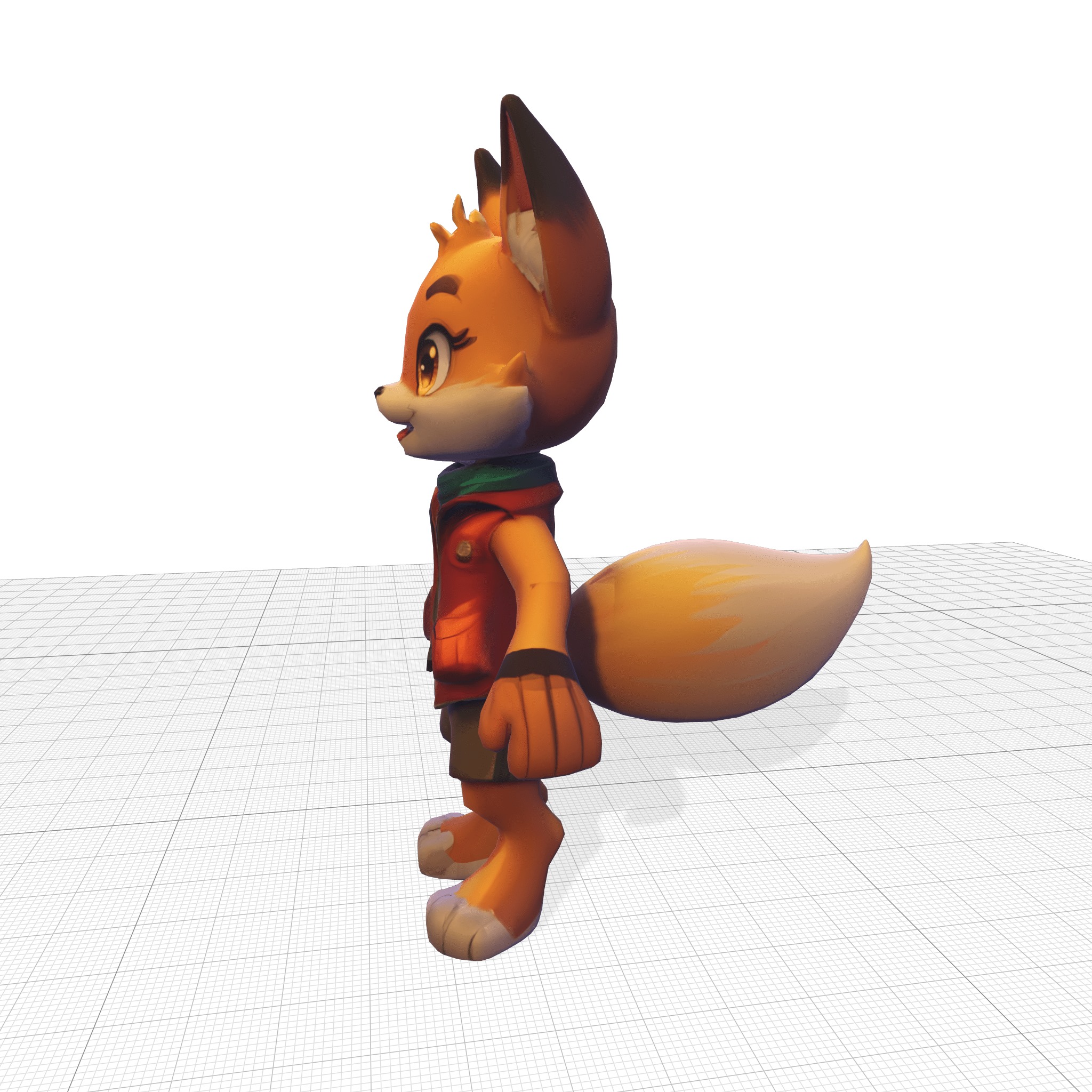3D Adventurous Fox Character Low-poly 3D model_6