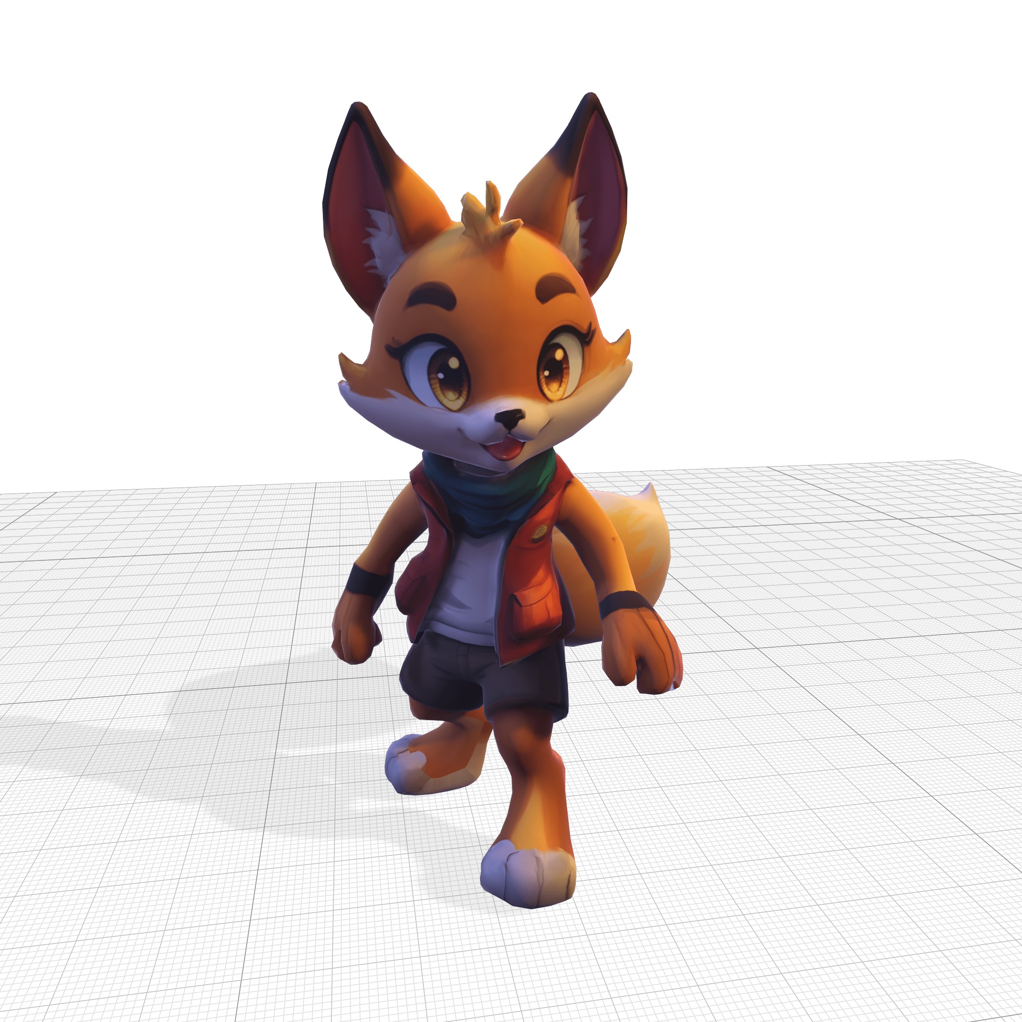 3D Adventurous Fox Character Low-poly 3D model_1