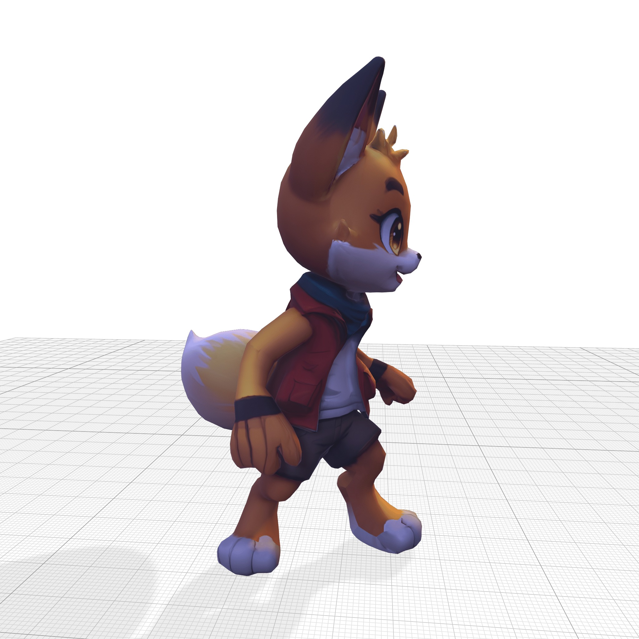 3D Adventurous Fox Character Low-poly 3D model_2