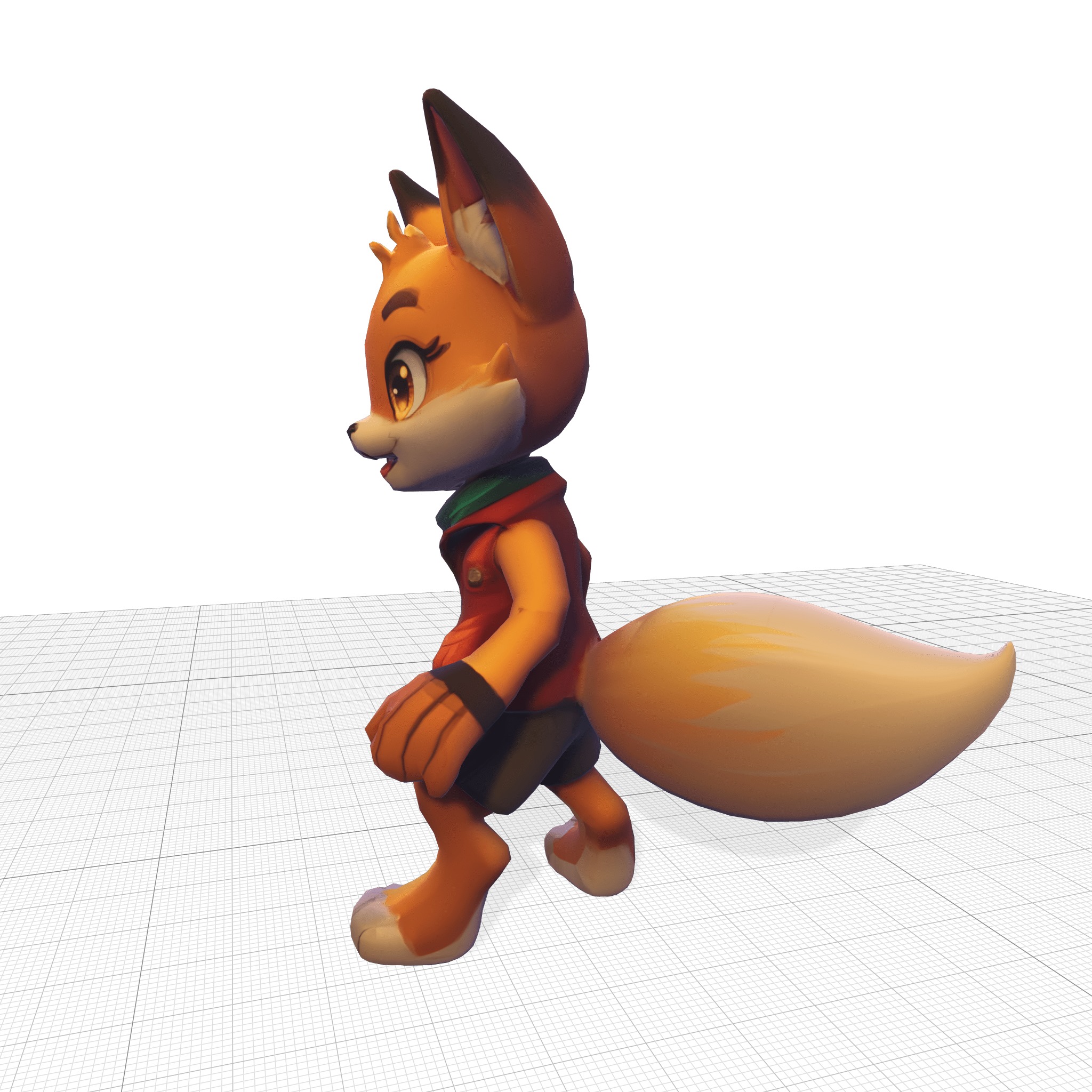 3D Adventurous Fox Character Low-poly 3D model_4