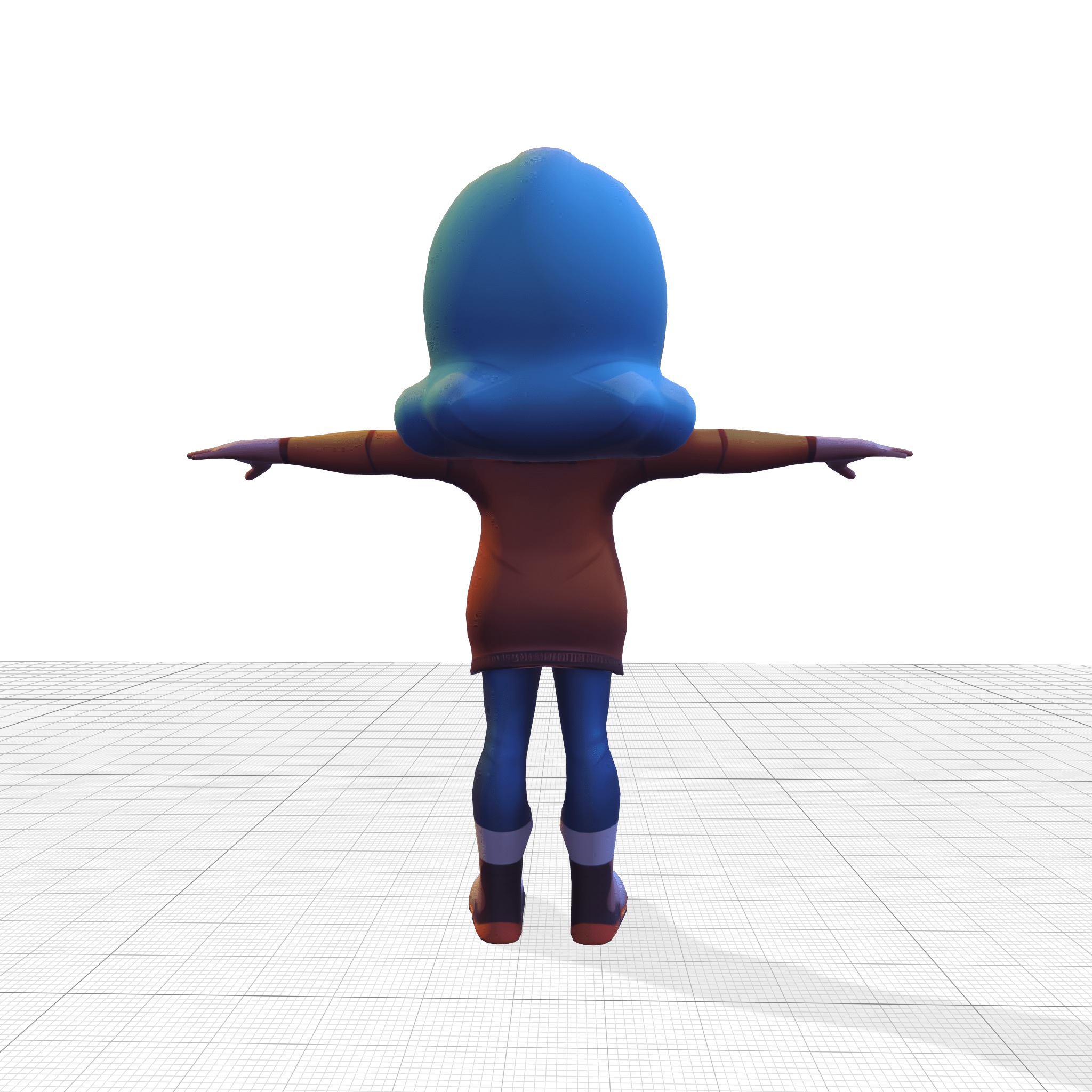 3D Stylized Female Teen Model Low-poly 3D model_2