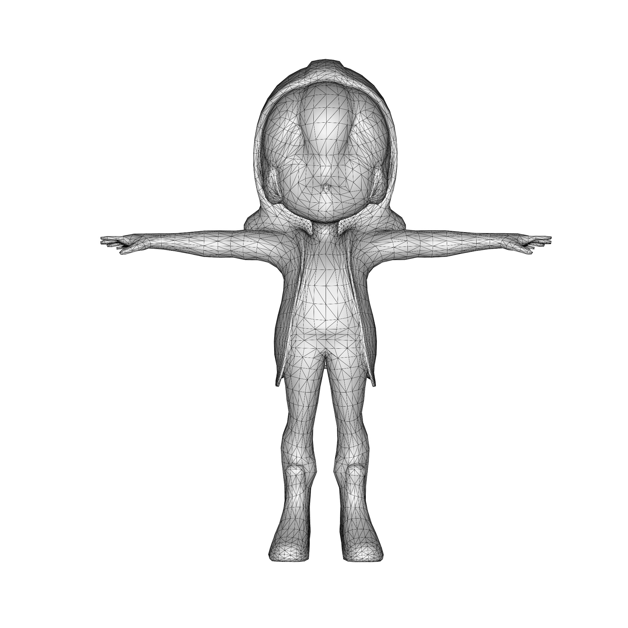 3D Stylized Female Teen Model Low-poly 3D model_7