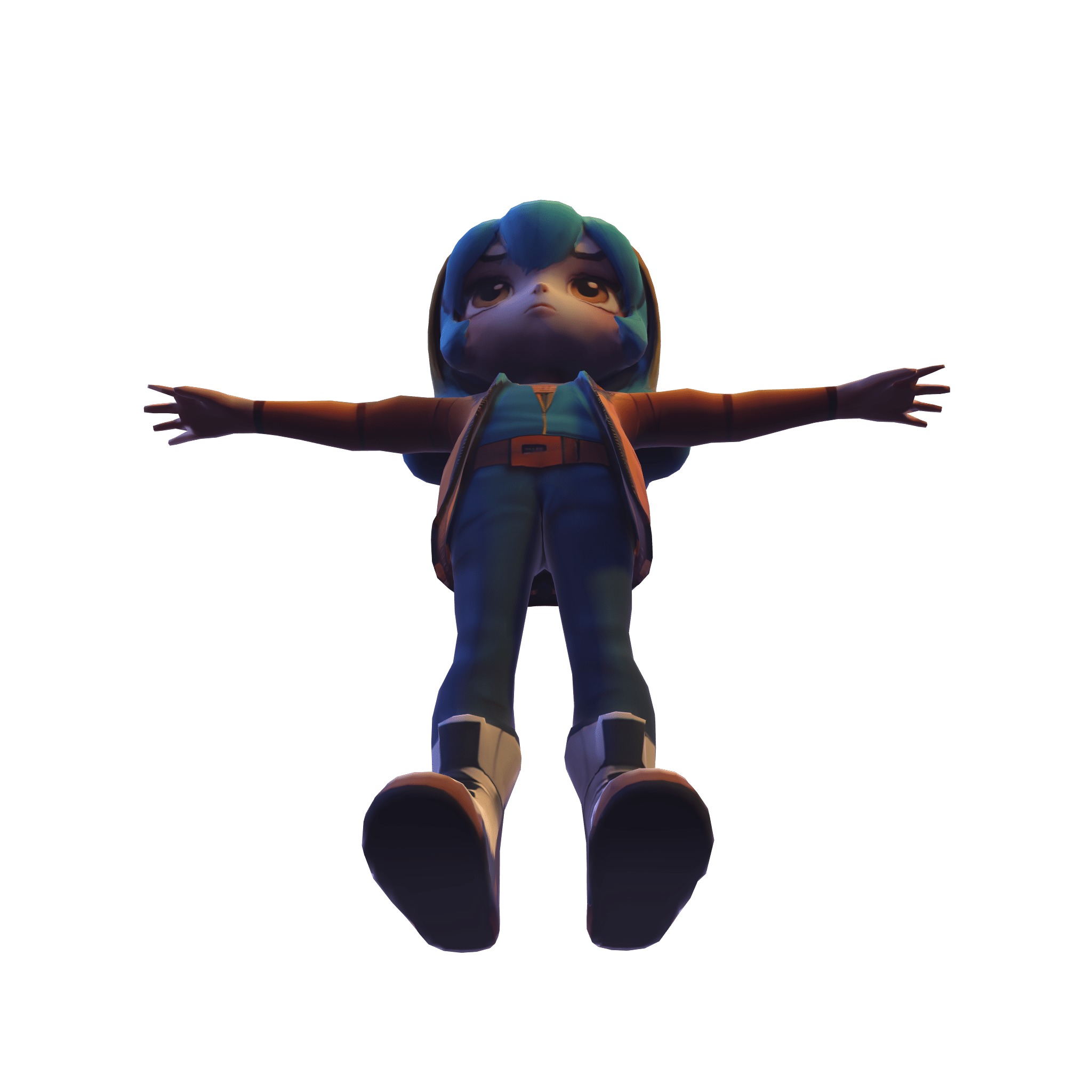 3D Stylized Female Teen Model Low-poly 3D model_4