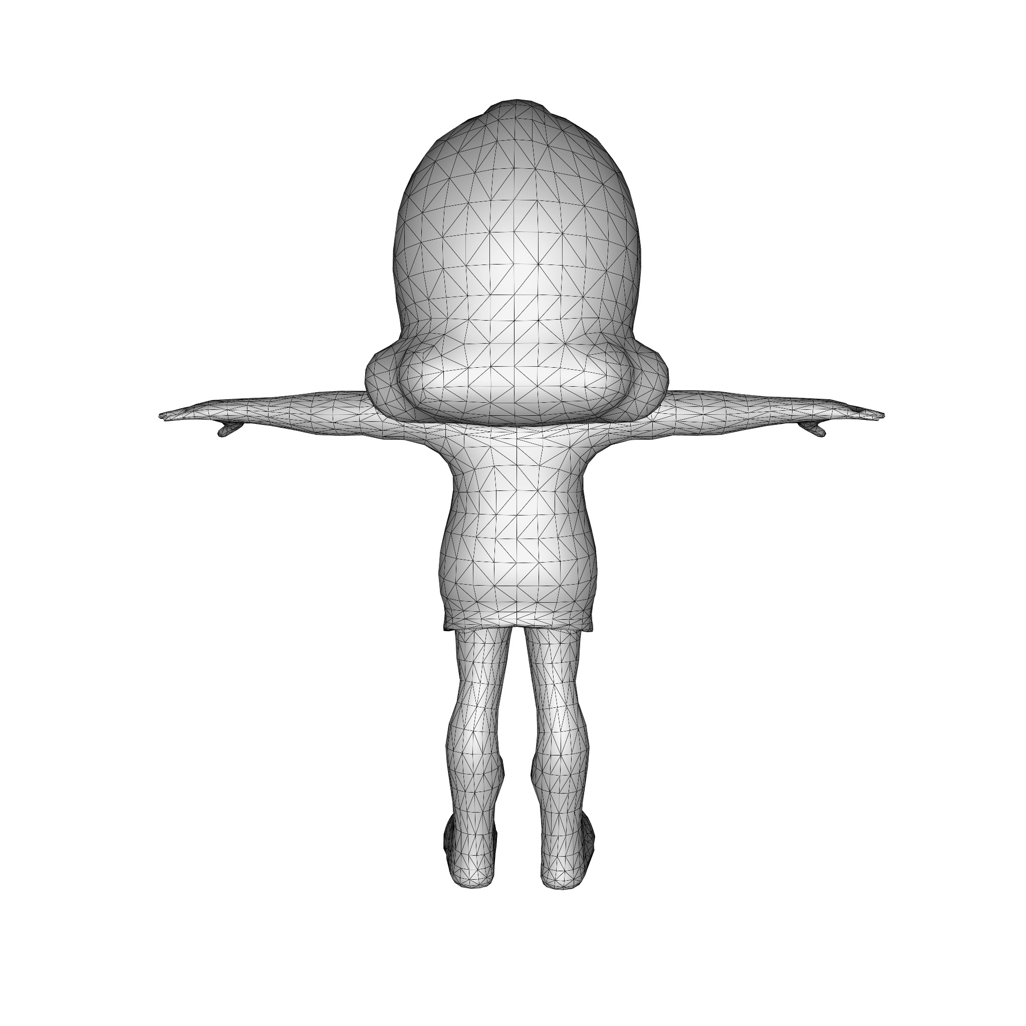 3D Stylized Female Teen Model Low-poly 3D model_9