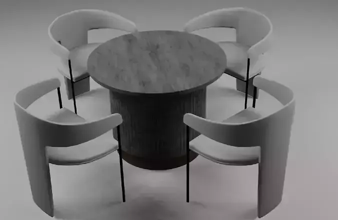 3D Model of a Stylish Furniture Set for Interior Design 3D model
