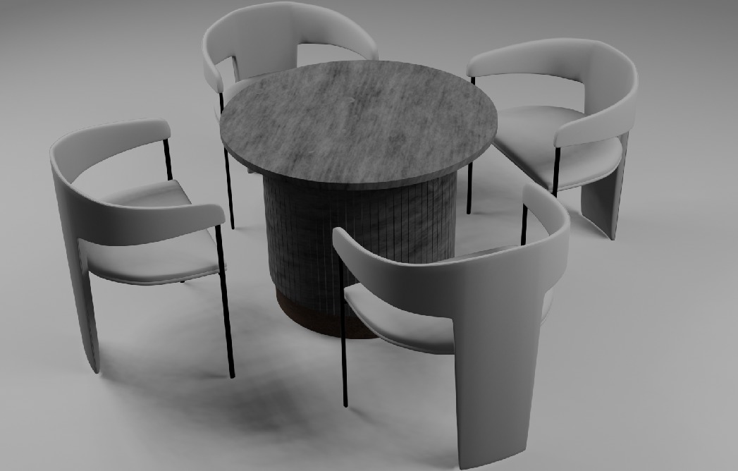 3D Model of a Stylish Furniture Set for Interior Design 3D model_1