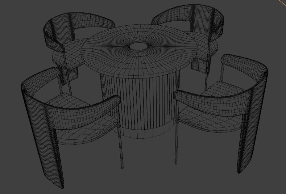 3D Model of a Stylish Furniture Set for Interior Design 3D model_8