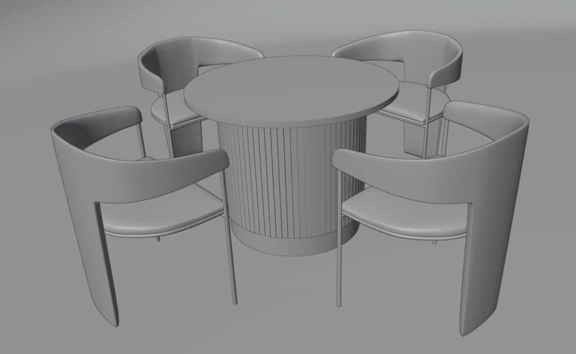 3D Model of a Stylish Furniture Set for Interior Design 3D model_7