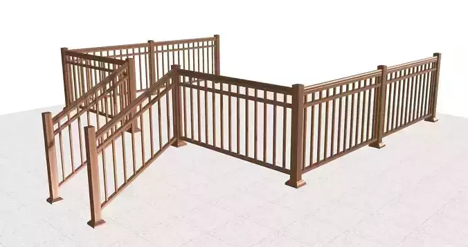 Aluminum deck railings 3D model