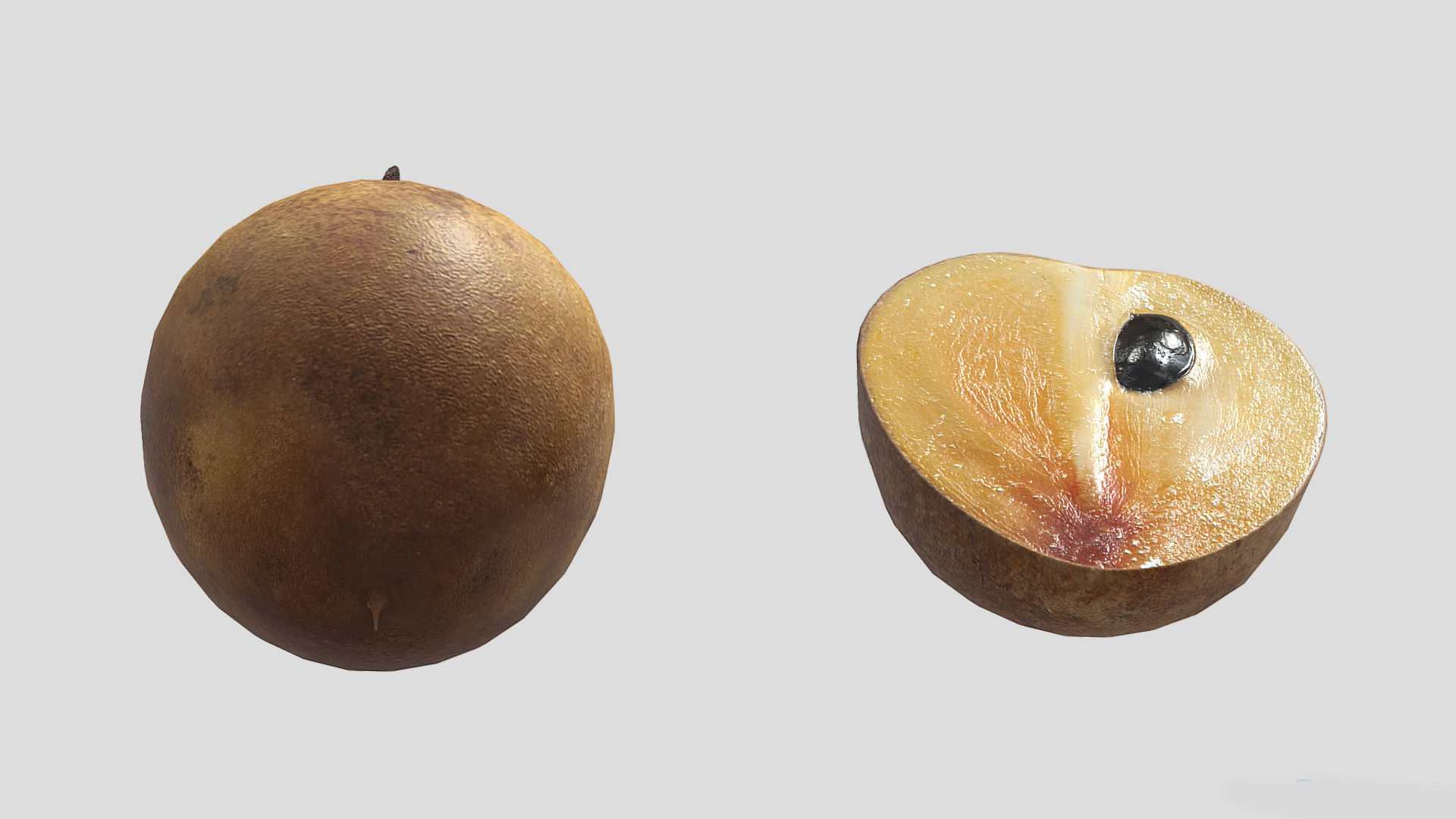 Fruit Chico Low Poly 3D model_6