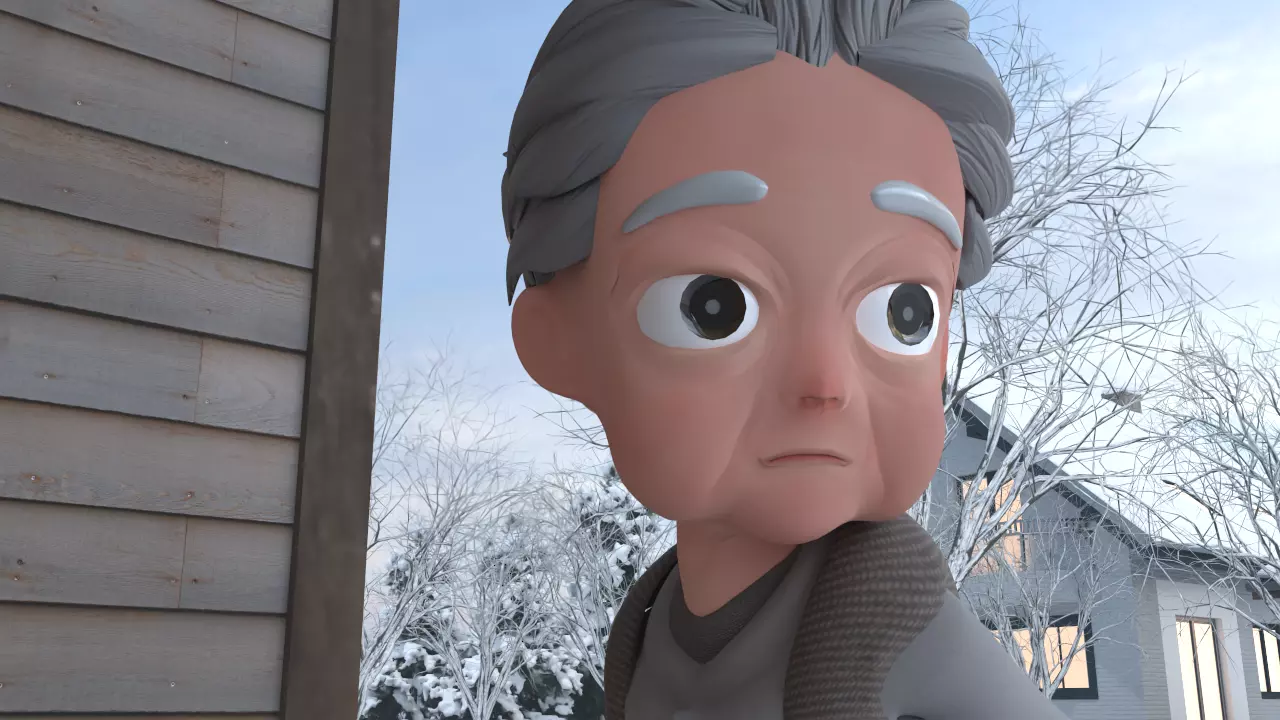 Charater Grandma Cartoon Free 3D model
