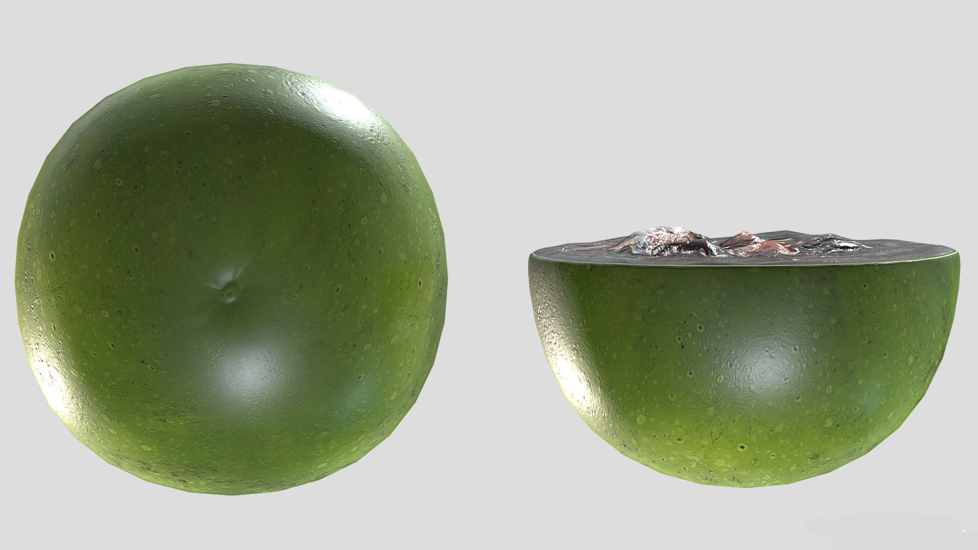 Fruit Diospyros Nigra Low Poly 3D model_2