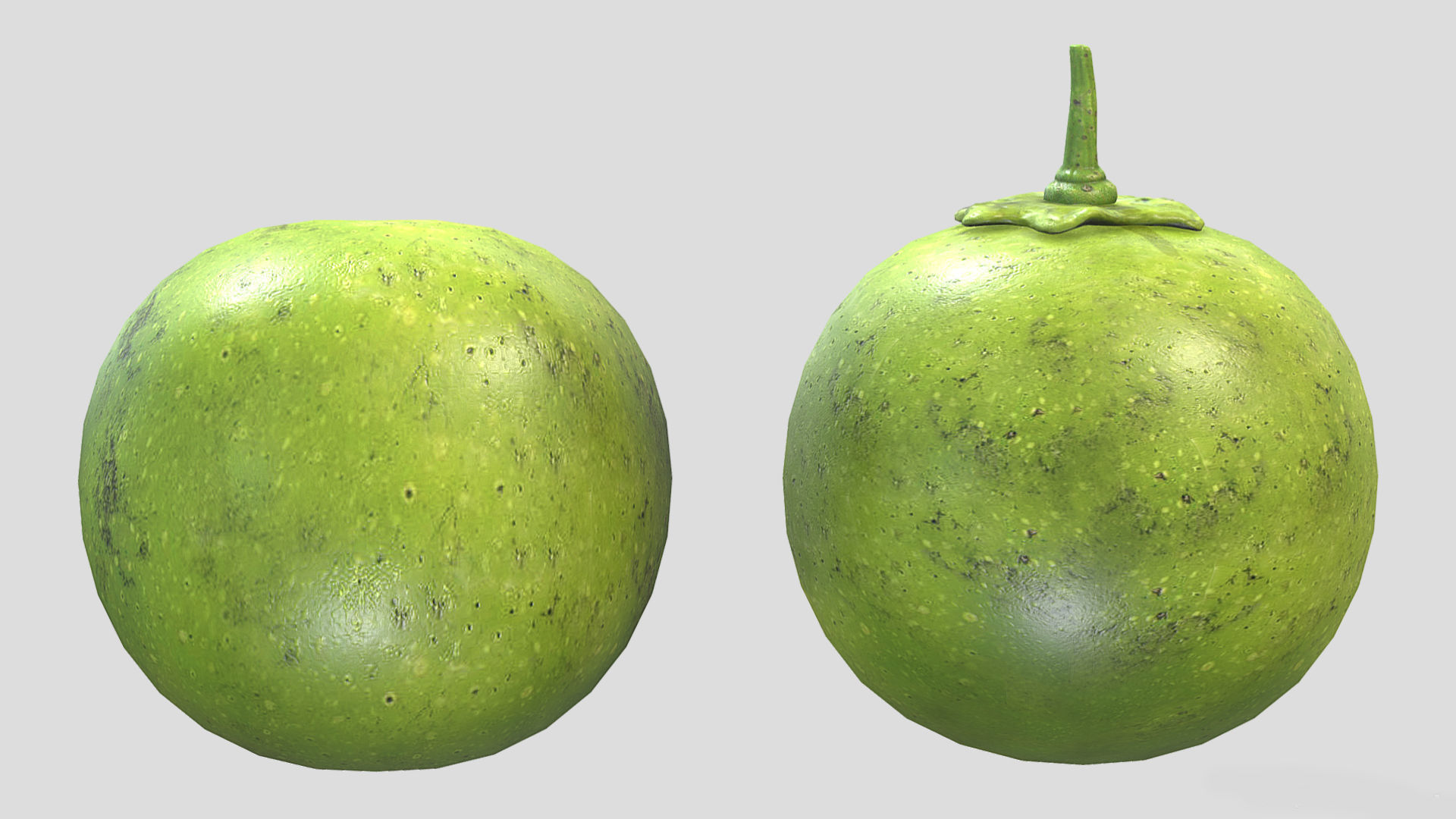 Fruit Diospyros Nigra Low Poly 3D model_7