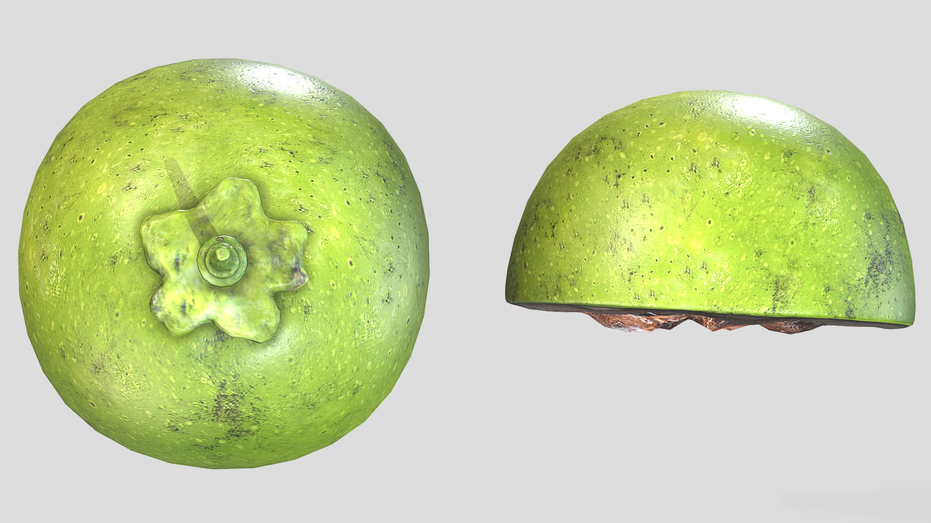 Fruit Diospyros Nigra Low Poly 3D model_6