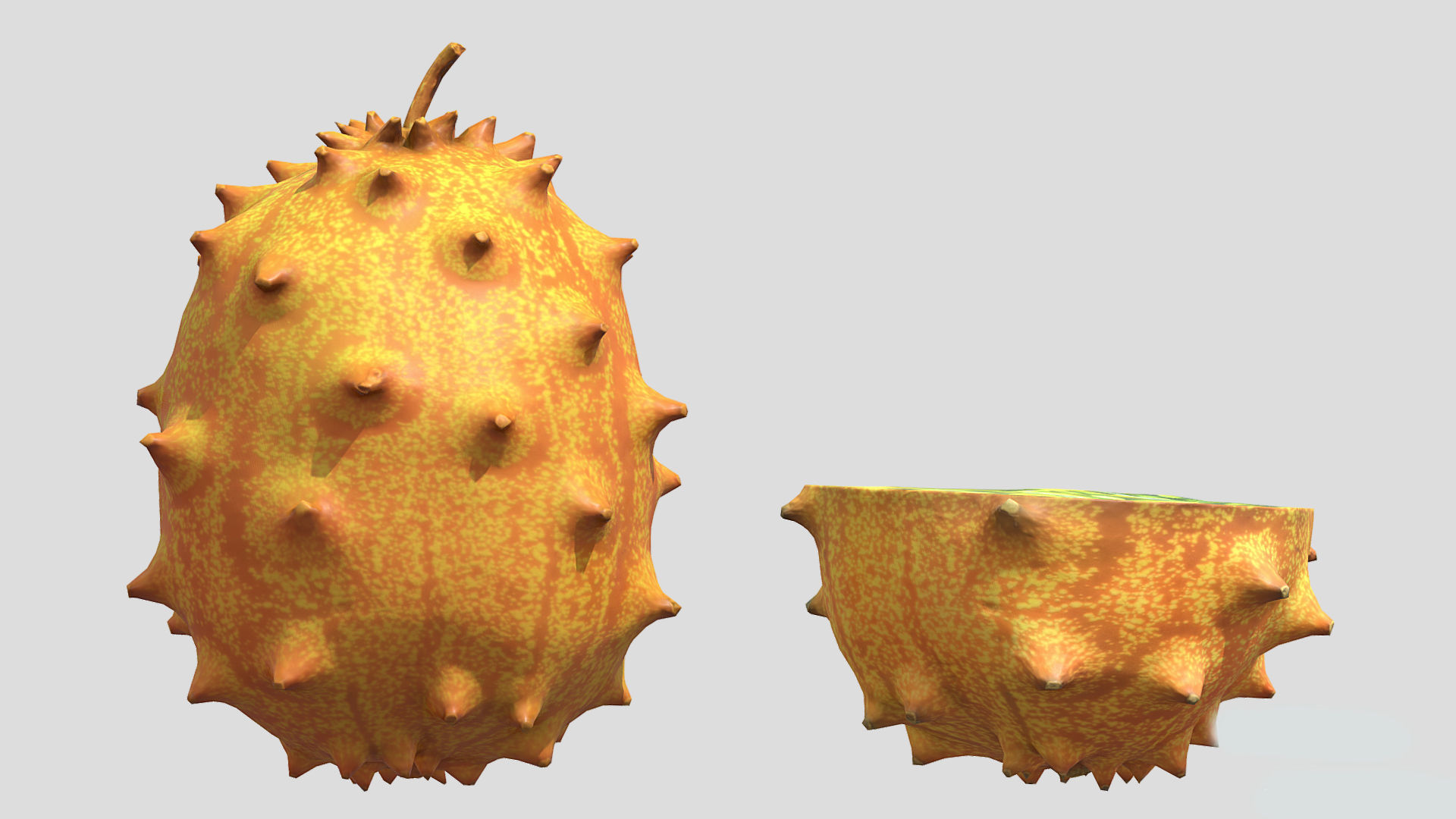 Fruit Horned Melon 02 Low Poly 3D model_2