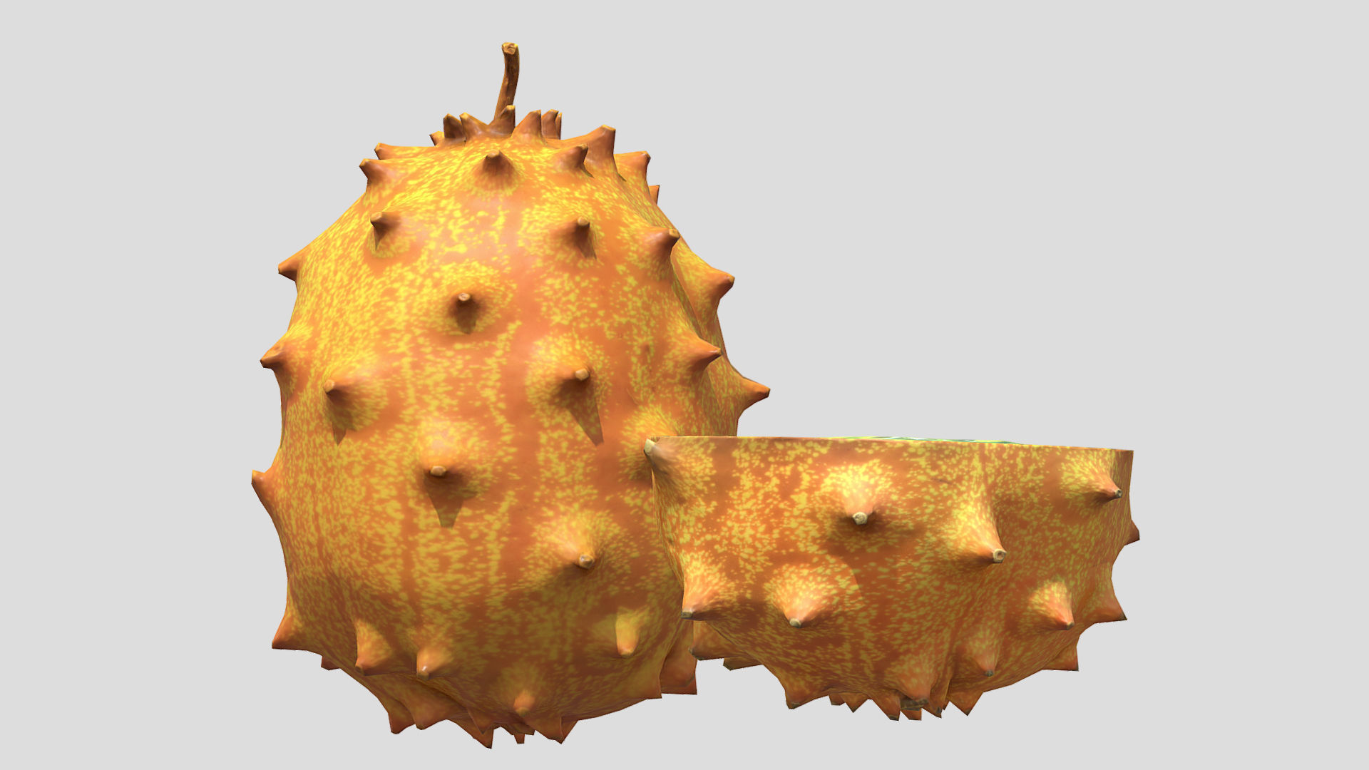 Fruit Horned Melon 02 Low Poly 3D model_5
