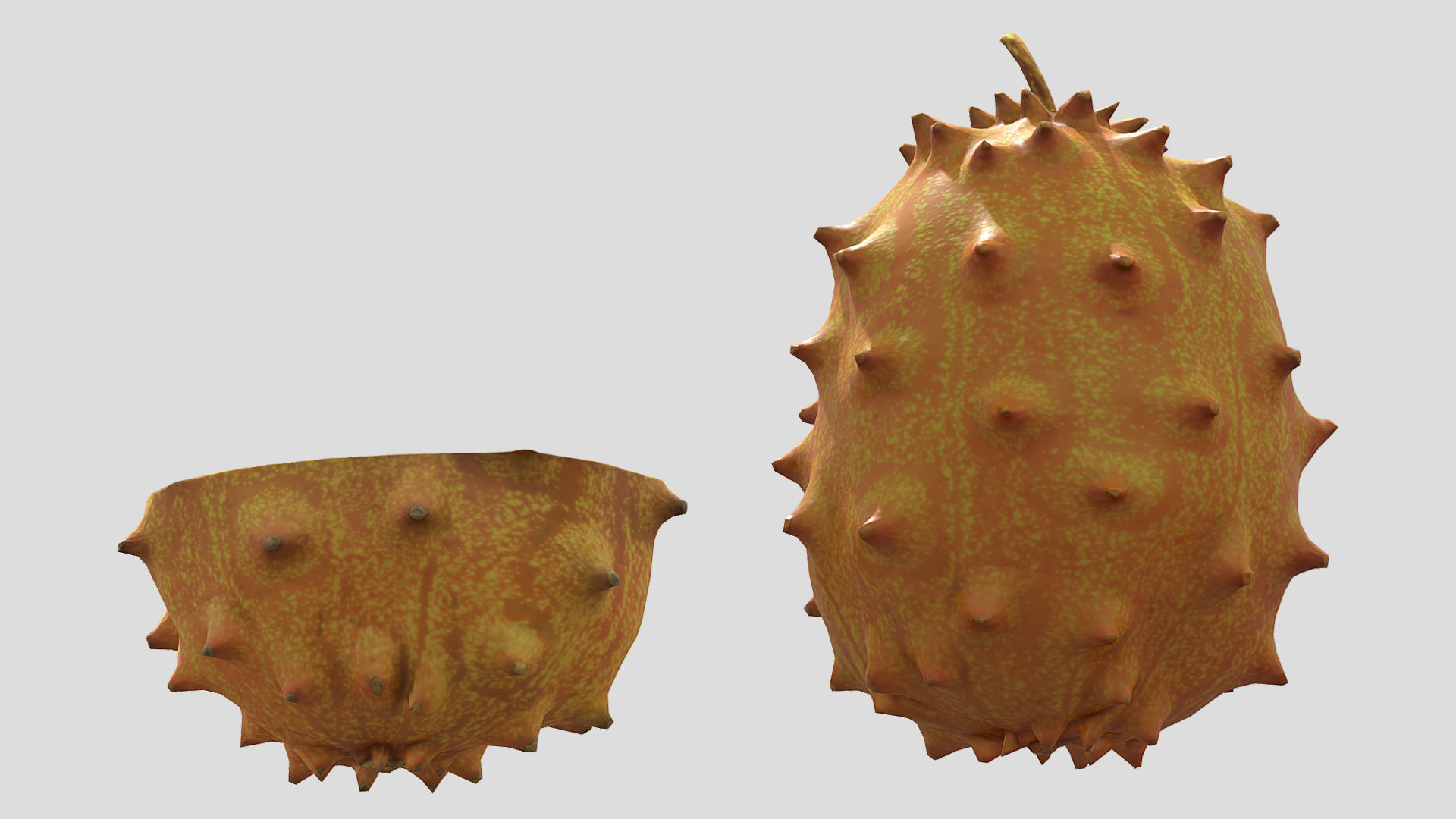 Fruit Horned Melon 02 Low Poly 3D model_6